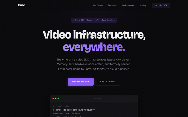 Kino — Video Infrastructure, Everywhere