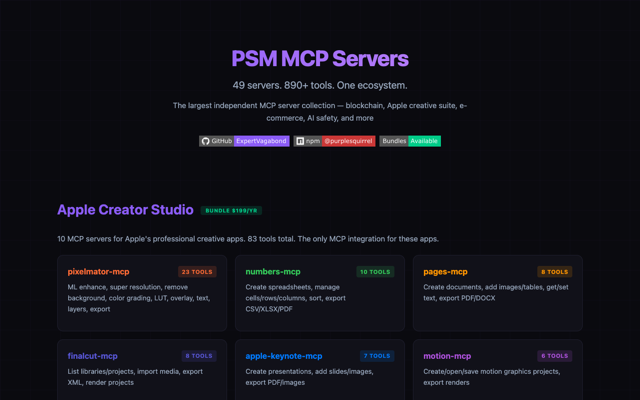 PSM MCP Servers — 49 Servers, 890+ Tools