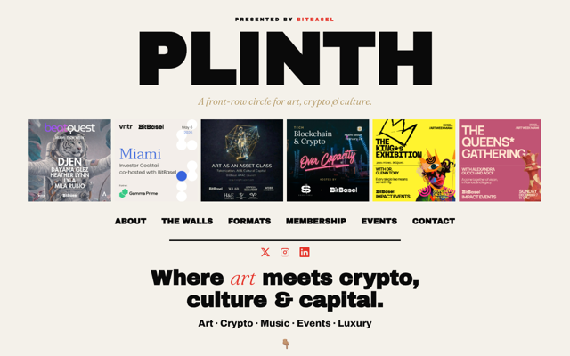 Plinth — Presented by BitBasel