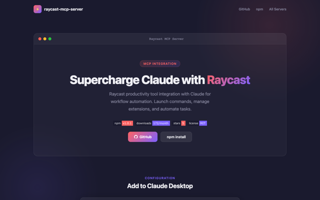 raycast-mcp-server — Raycast MCP Server
