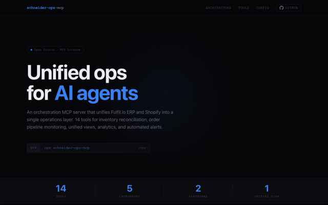 schneider-ops-mcp — AI-Powered Multi-Channel Operations Intelligence
