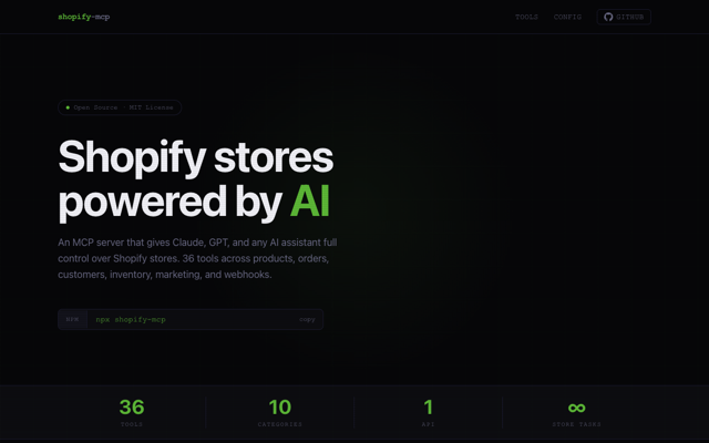 shopify-mcp — AI-Powered Shopify Store Management