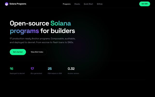 Solana Programs — the suite